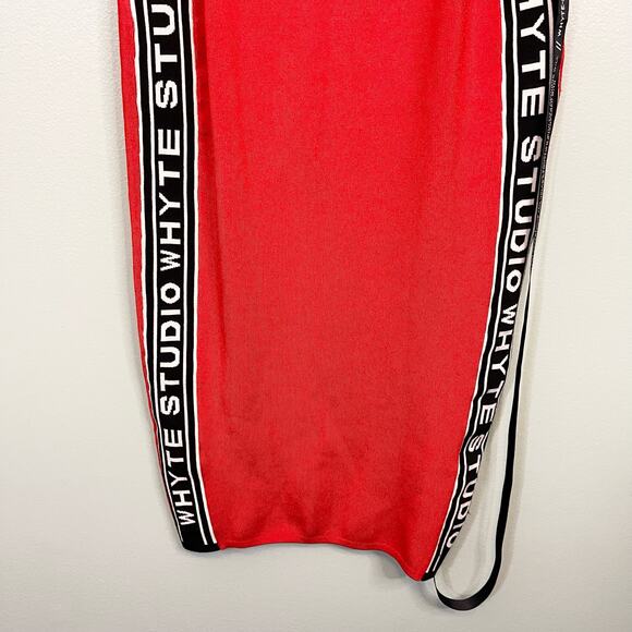 Whyte Studio Women's Red Stretchy Fit Sleeveless Bodycon Midi Dress Size S/M NWT - Picture 4 of 11